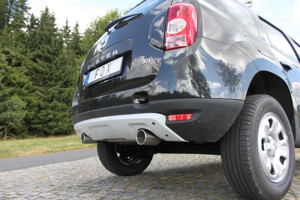 Fox Duplex Auspuff Sportauspuff Endschalldämpfer für Dacia Duster 4x2 1,6l 77kW