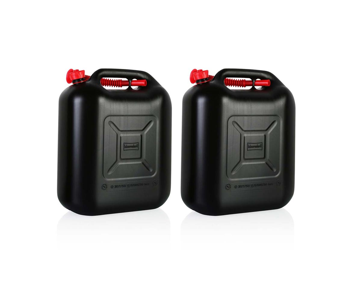 2x Benzinkanister Kraftstoffkanister Kunststoff Reservekanister schwarz 20L